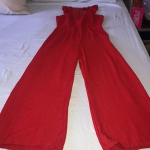 Used Red Hot Wide Leg Jumpsuit. Small.
